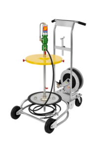 EQUIPO DE ENGRASE MÓVIL PARA CILINDROS DE 180-220 kg CON ENROLLADOR – MECLUBE